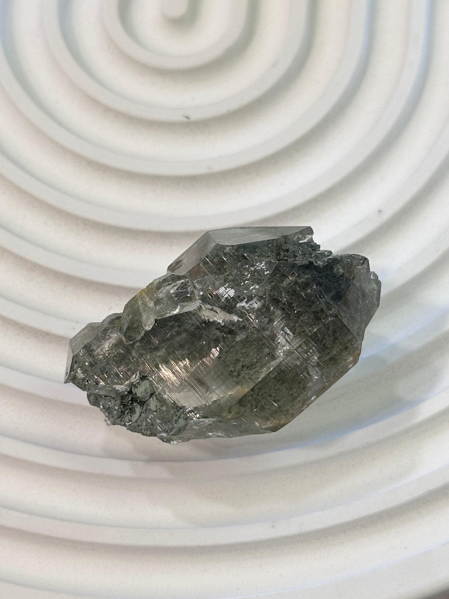 印度喜馬拉雅綠幽靈水晶 India Himalayan White Quartz with green phantom