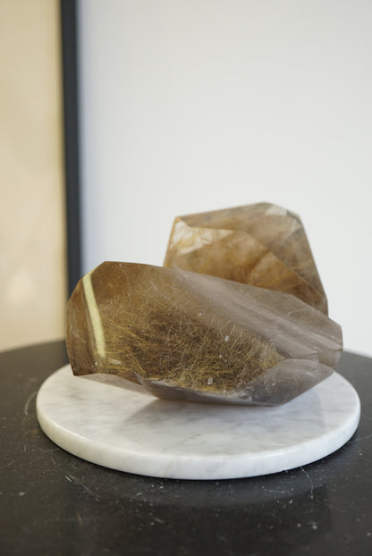 巴西雙生密髮金髮晶簇 Golden Rutiled Quartz Cluster - ART OF GEM 
