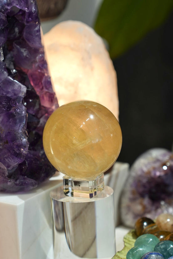 Yellow calcite sphere 