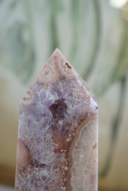 粉紫晶櫻花瑪瑙柱 Pink Amethyst Cherry Blossom Agate Tower - ART OF GEM 