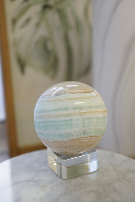 藍加勒比方解石球 - ART OF GEM 