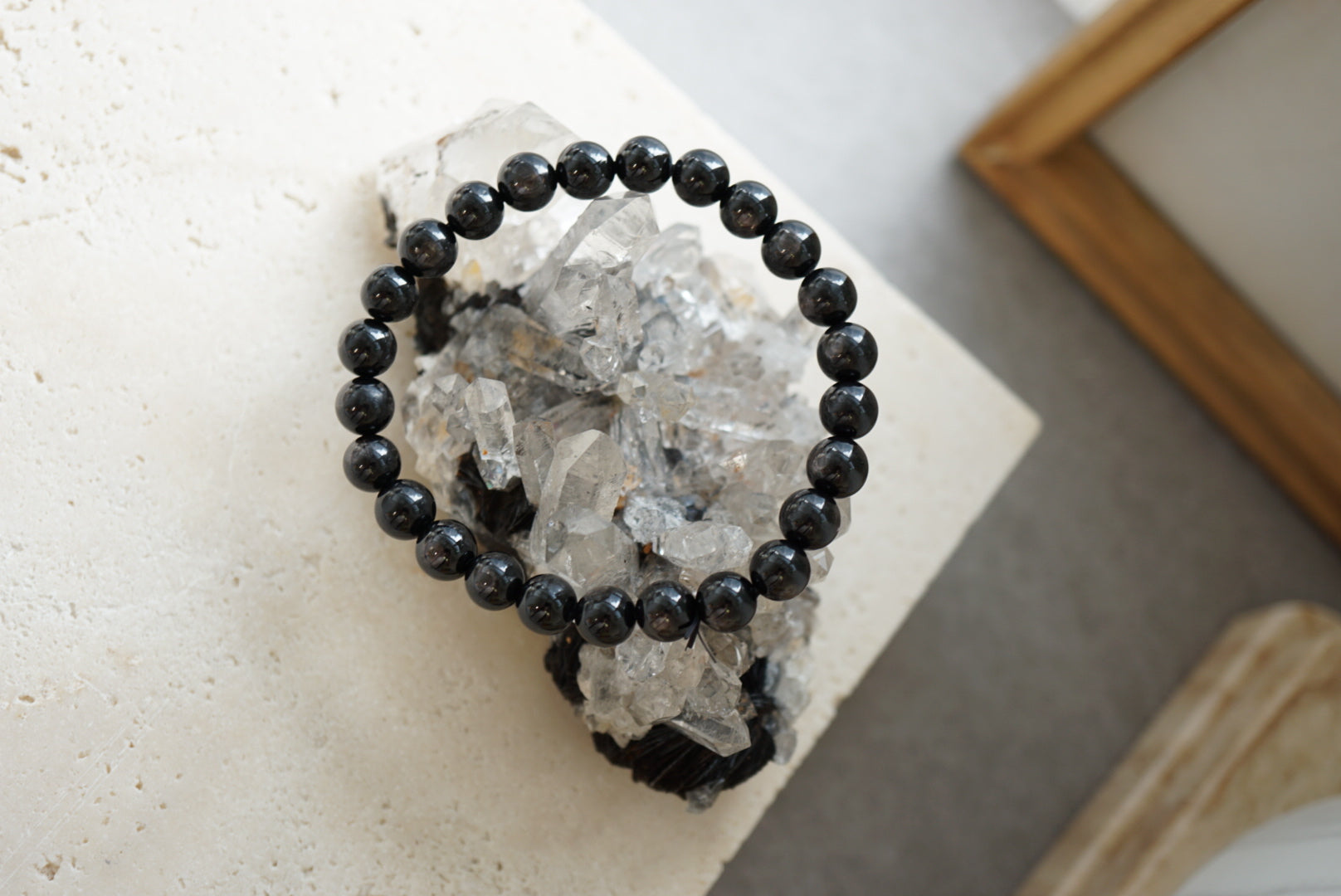 稀有鏡鐵礦白水晶簇 - ART OF GEM 