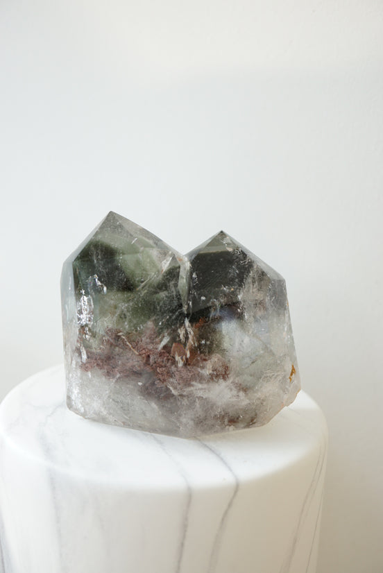 綠幽靈紅幽靈雙生晶簇 - ART OF GEM 