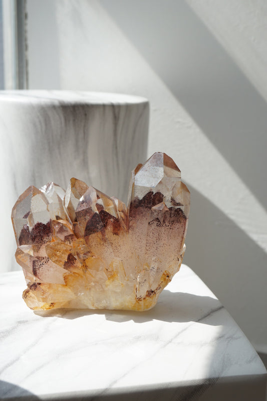 罕有南非草莓紅影山晶簇 - ART OF GEM