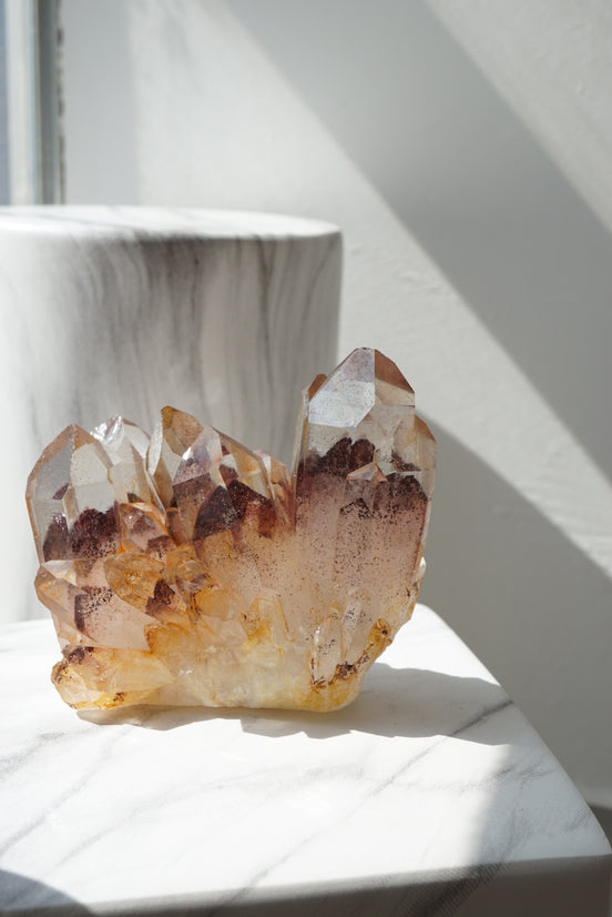 罕有南非草莓紅影山晶簇 - ART OF GEM 