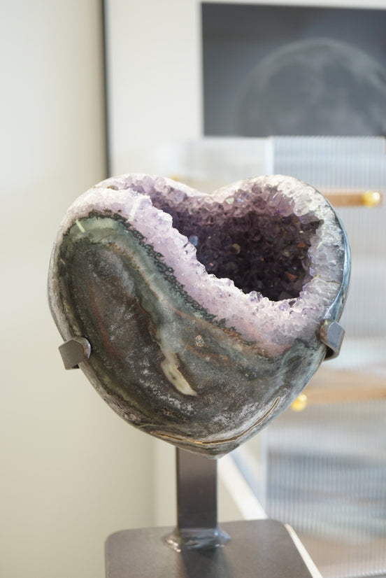 罕有烏拉圭心形瑪瑙紫水晶洞 - ART OF GEM 