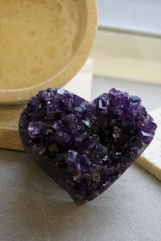 烏拉圭頂級帝王紫紫晶心心 - ART OF GEM