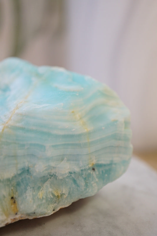 藍加勒比方解石原石 - ART OF GEM