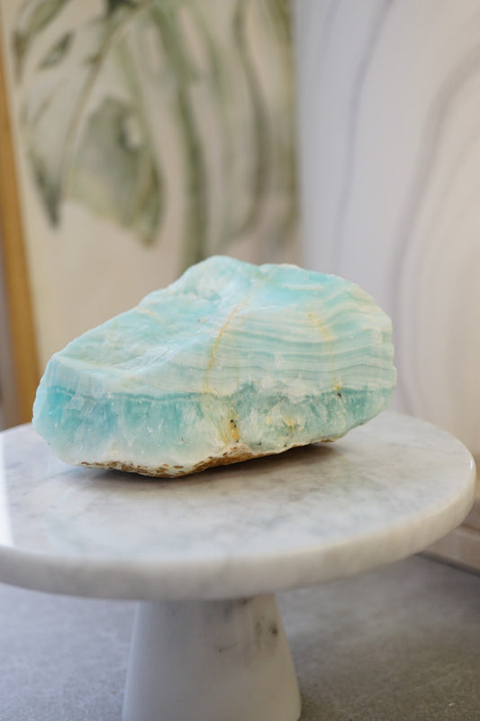 藍加勒比方解石原石 - ART OF GEM