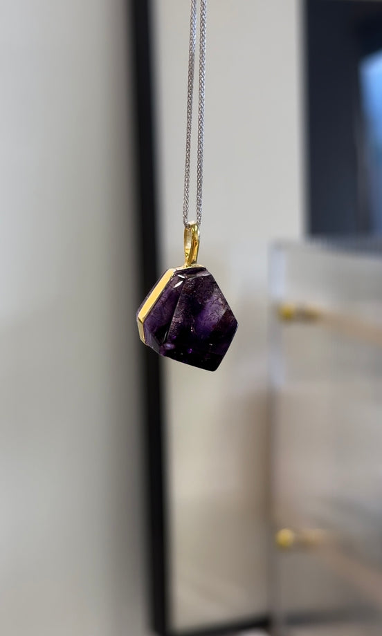 草莓晶紫髮骨幹超級七吊墜 - ART OF GEM 