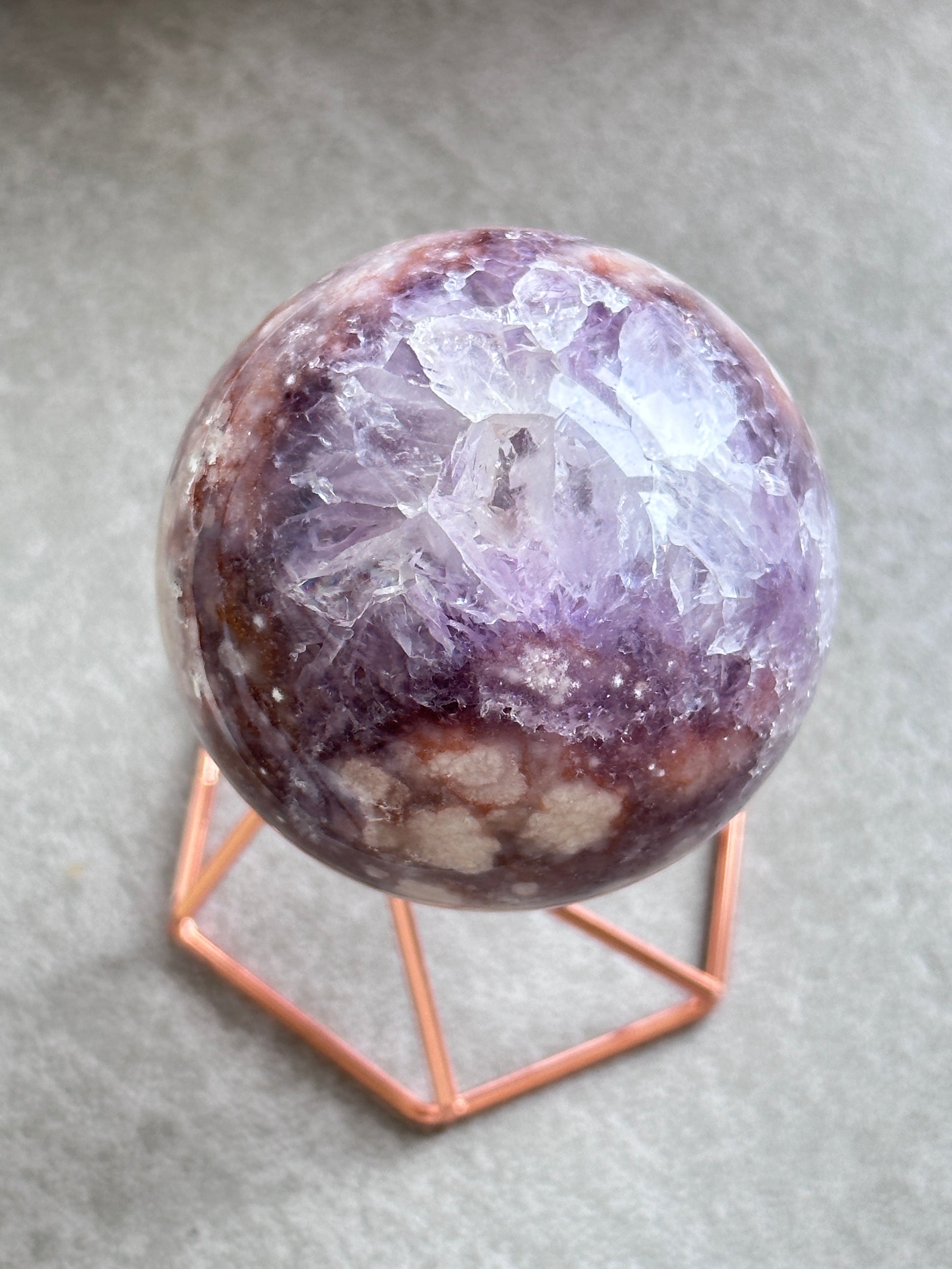 粉紫晶櫻花瑪瑙球 - ART OF GEM 