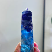 紫藍羽毛螢石柱 - ART OF GEM 