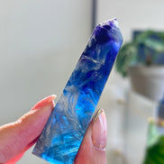 紫藍羽毛螢石柱 - ART OF GEM 