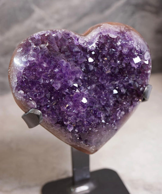 烏拉圭酒紅調紫晶心心 - ART OF GEM