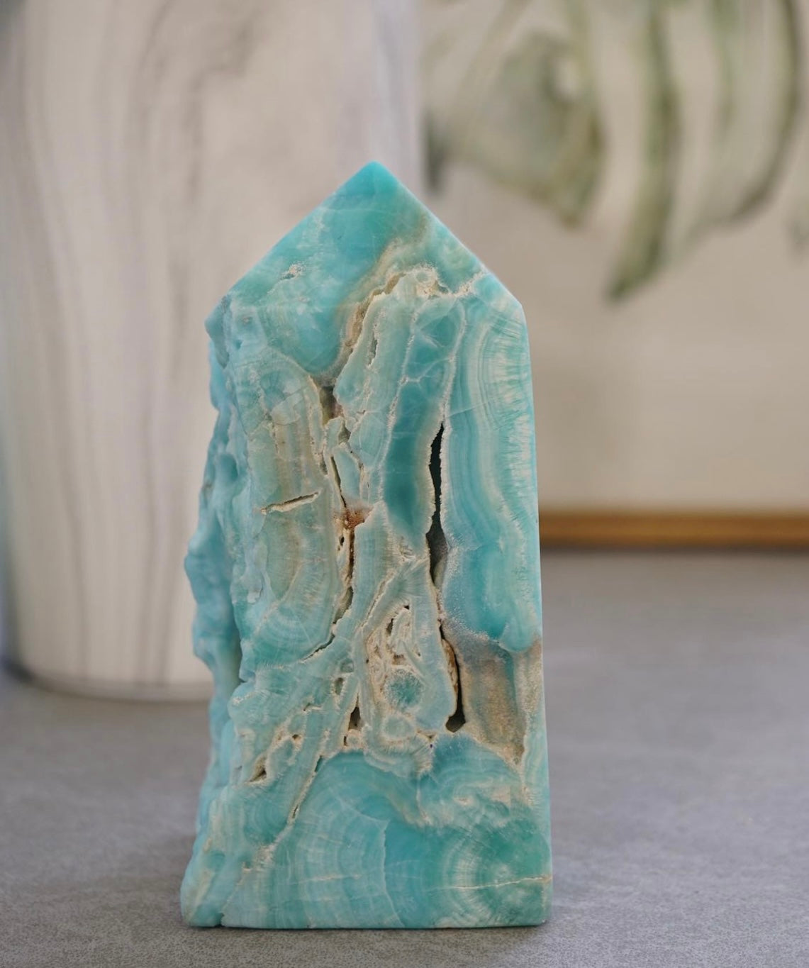 半打磨藍霰石/ 藍文石柱 - ART OF GEM 