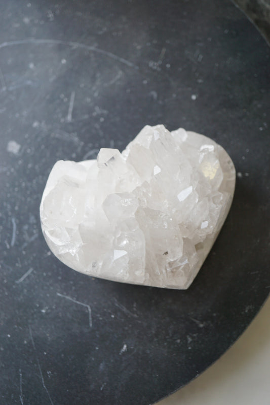 巴西白水晶簇心心 - ART OF GEM 