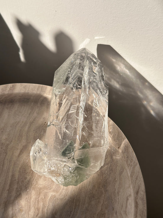 印度喜馬拉雅綠幽靈金字塔雙生白水晶 - ART OF GEM 