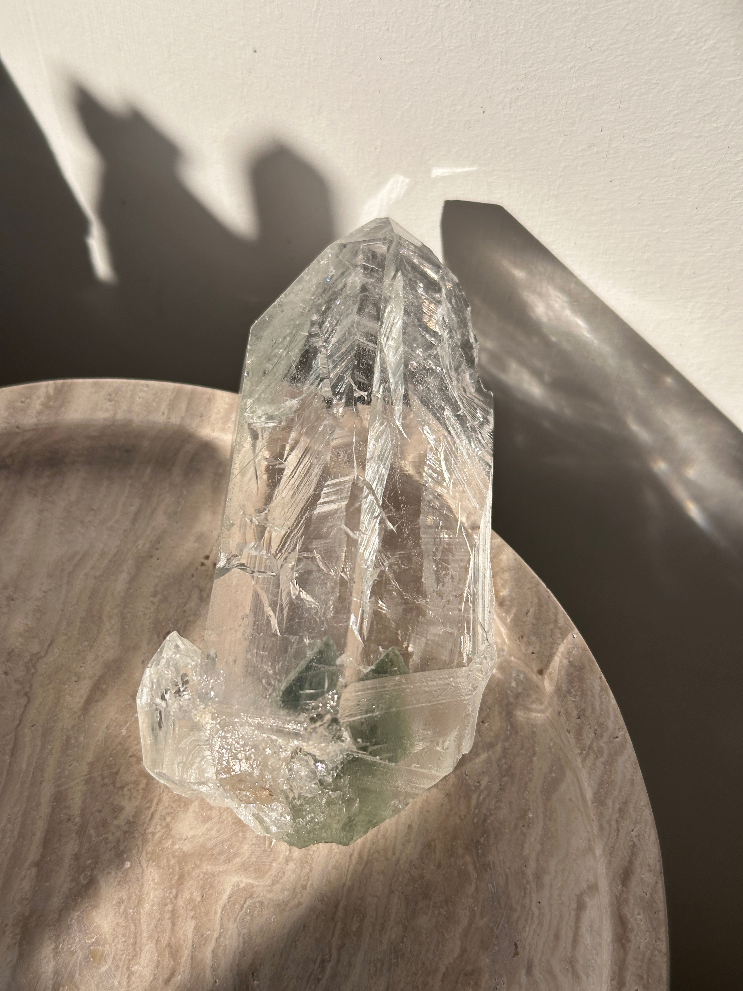 印度喜馬拉雅綠幽靈金字塔雙生白水晶 - ART OF GEM 