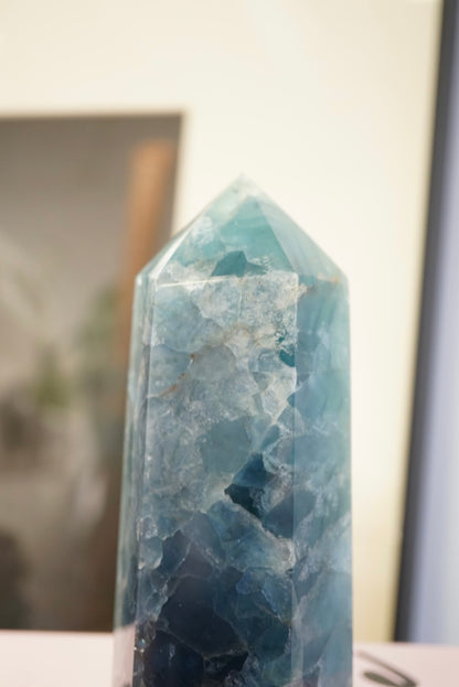巴西藍綠色螢石柱 - ART OF GEM 
