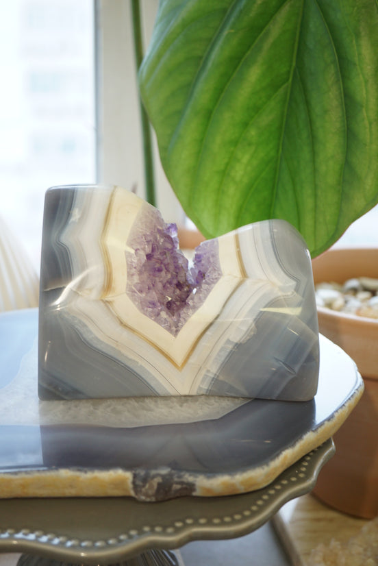 巴西藍瑪瑙紫晶鎮 - ART OF GEM 