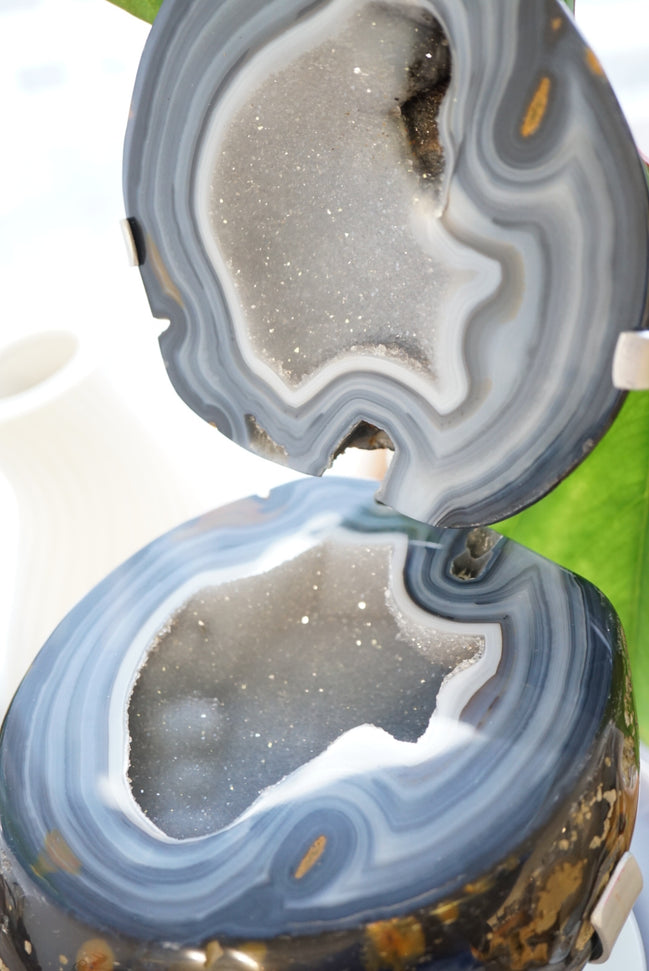 巴西藍紋瑪瑙聚寶盆 - ART OF GEM 