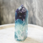 紫藍羽毛螢石柱 - ART OF GEM 