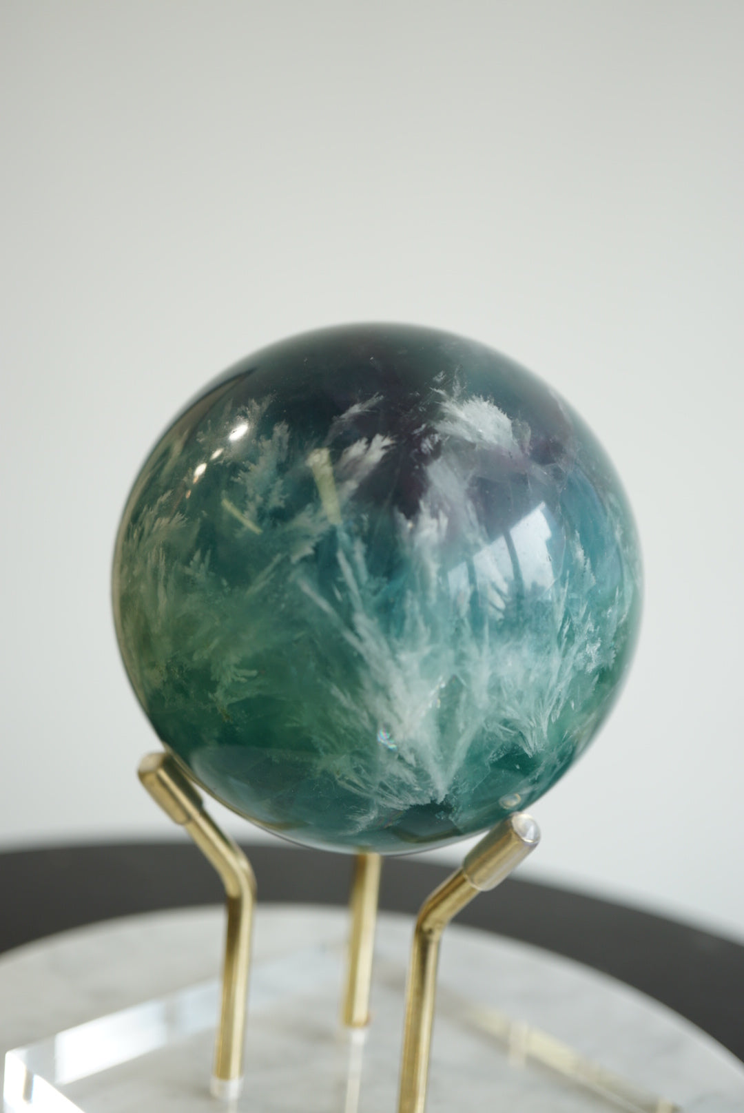 紫藍綠羽毛螢石球 - ART OF GEM 