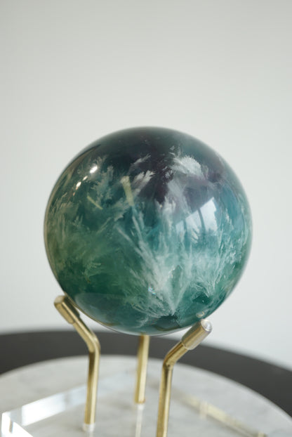 紫藍綠羽毛螢石球 - ART OF GEM 