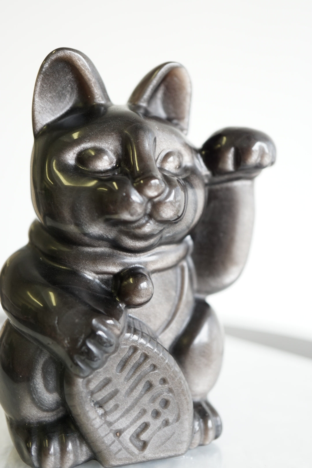 原創設計 | 銀曜石招財貓 [招財及保護能量] - ART OF GEM 