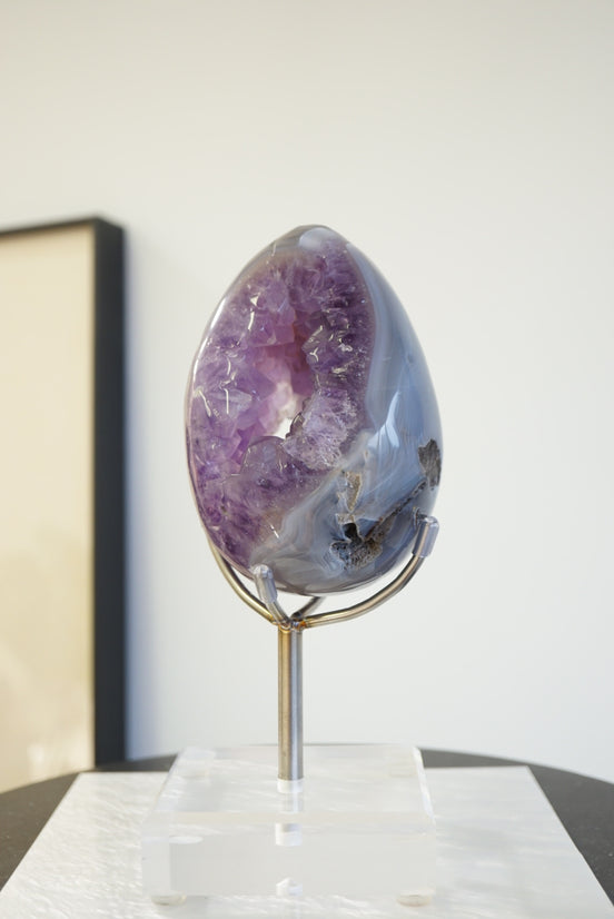 巴西藍瑪瑙紫晶蛋 - ART OF GEM 