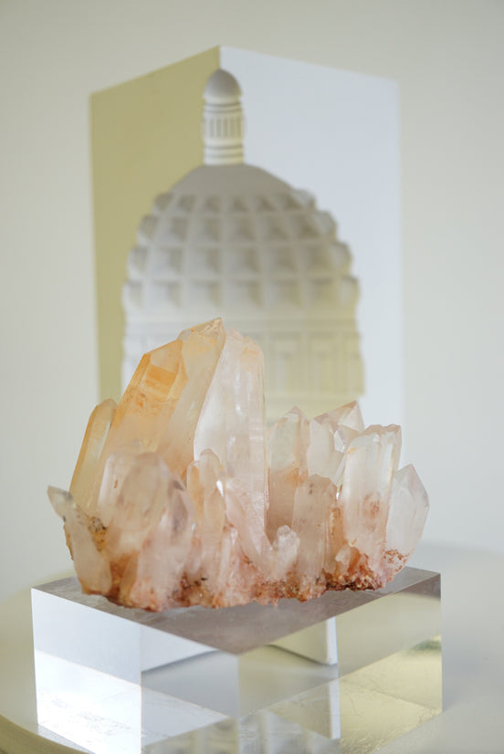 巴西粉色白水晶簇 - ART OF GEM 