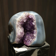 巴西藍紋瑪瑙紫水晶鎮 - ART OF GEM 