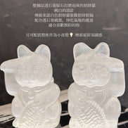 原創設計 | 透石膏招財貓  [淨化能量] - ART OF GEM 