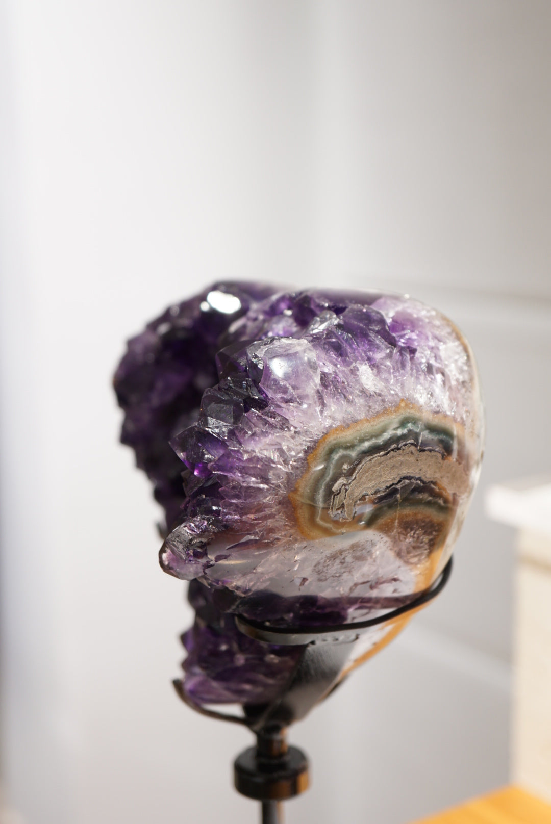 烏拉圭頂級帝王紫紫晶心心 （旋轉底座） - ART OF GEM 