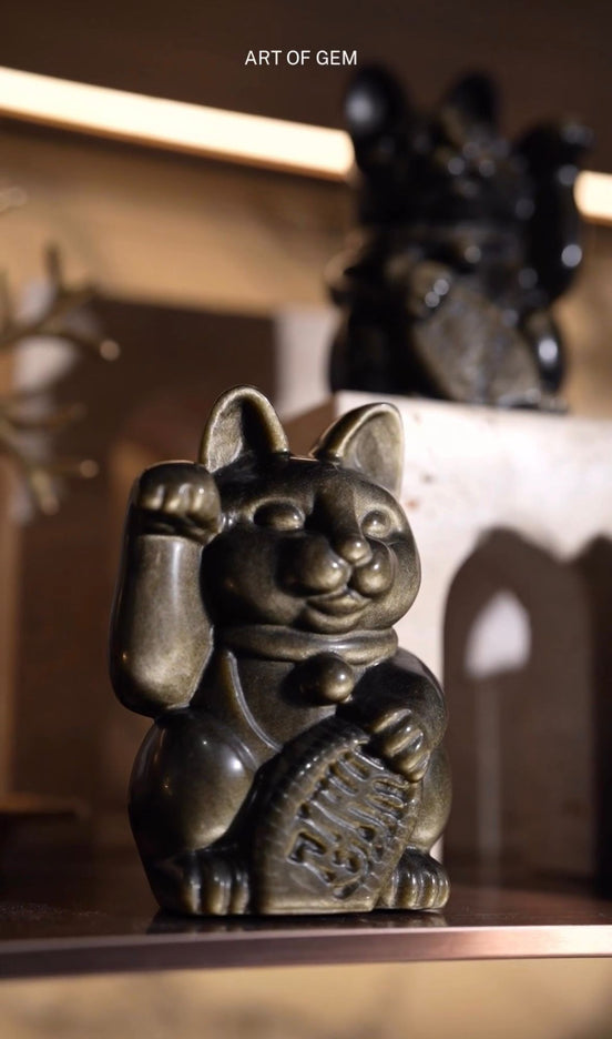 原創設計 | 金曜石招財貓 [招財及保護能量] - ART OF GEM 