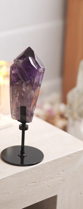 極濃色巴西雙生紫晶權杖 （可旋轉底座） - ART OF GEM 