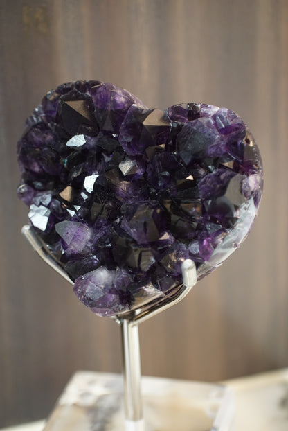 頂級烏拉圭帝王紫大晶牙紫水晶心心 - ART OF GEM 