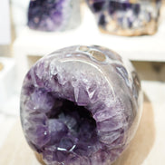 罕有巴西全瑪瑙拋光紫晶洞 Brazil Amethyst Geode with Agate - ART OF GEM 