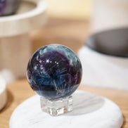 紫藍綠羽毛螢石球 - ART OF GEM 