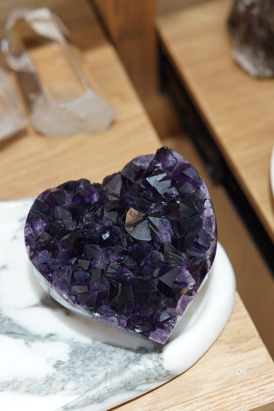 頂級烏拉圭帝王紫大晶牙紫水晶心心 - ART OF GEM 