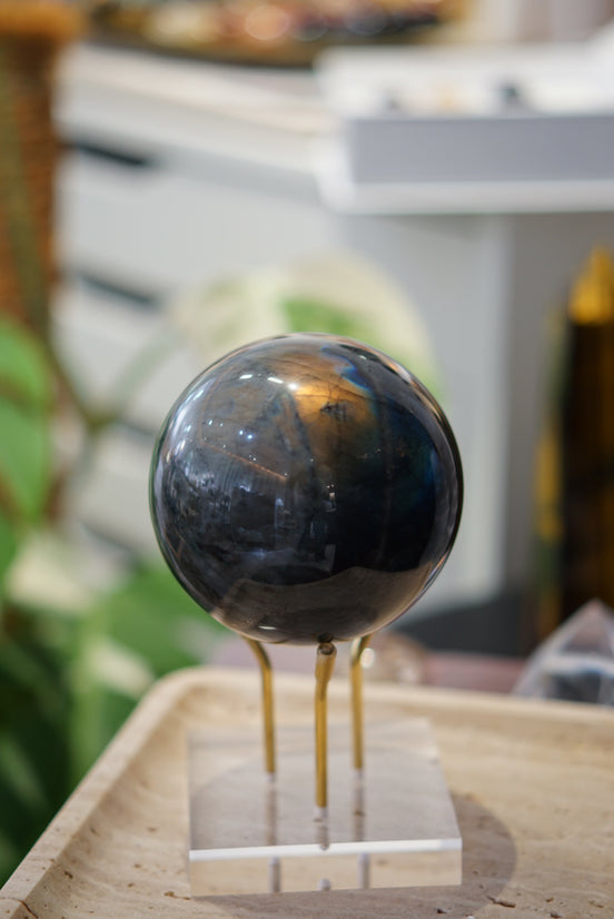 橙光拉長石球 - ART OF GEM 