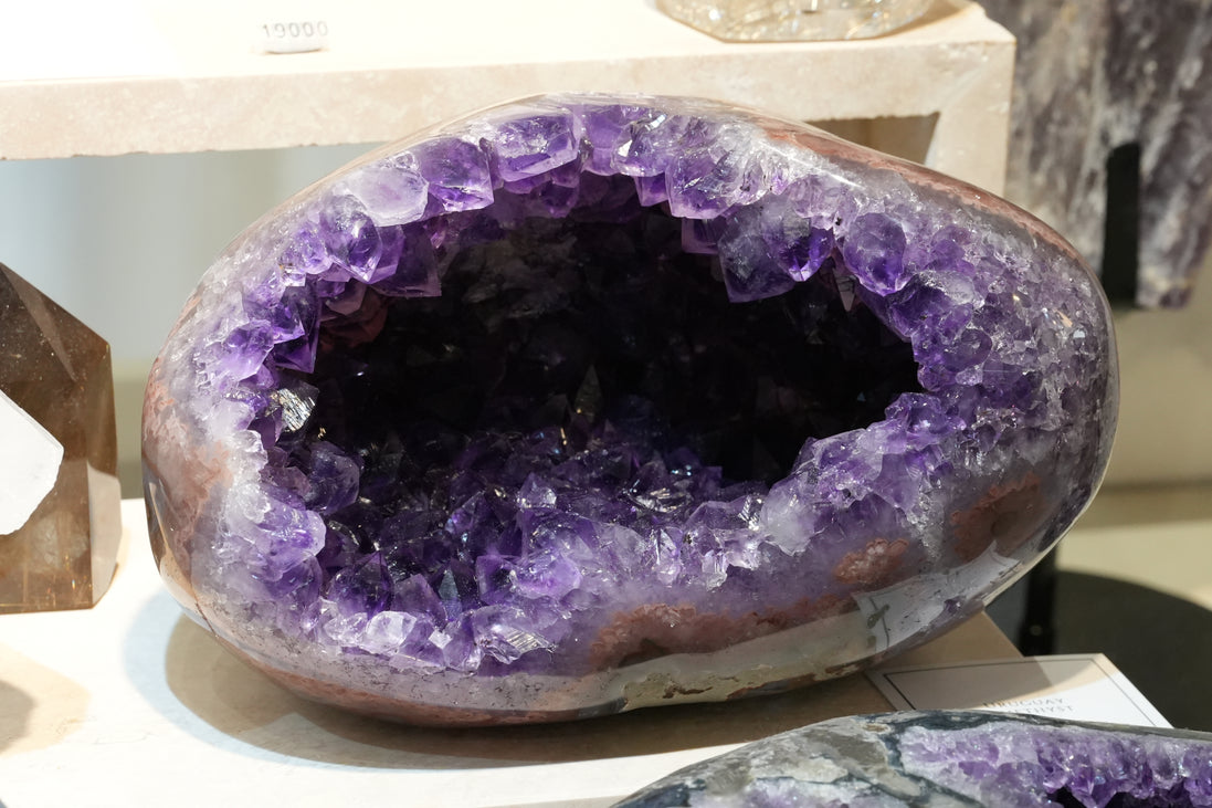 罕有巴西全瑪瑙拋光紫晶洞 - ART OF GEM 