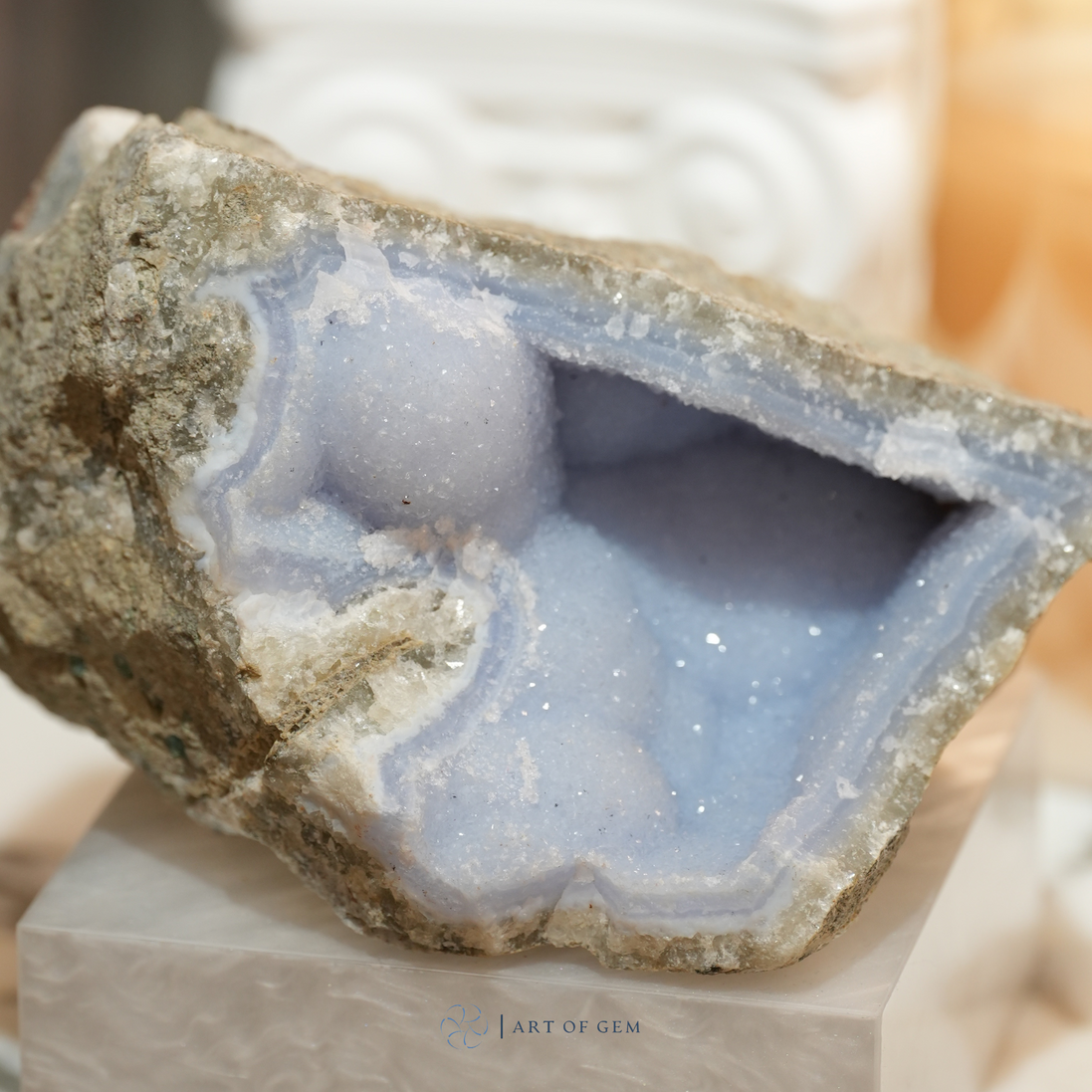 南非藍紋瑪瑙原石 - ART OF GEM 