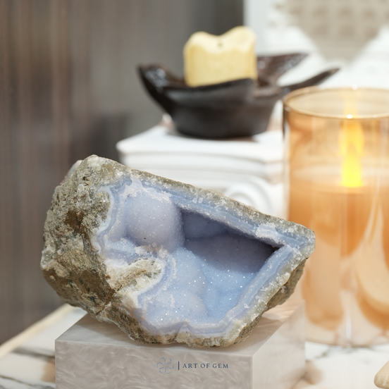 南非藍紋瑪瑙原石 - ART OF GEM 