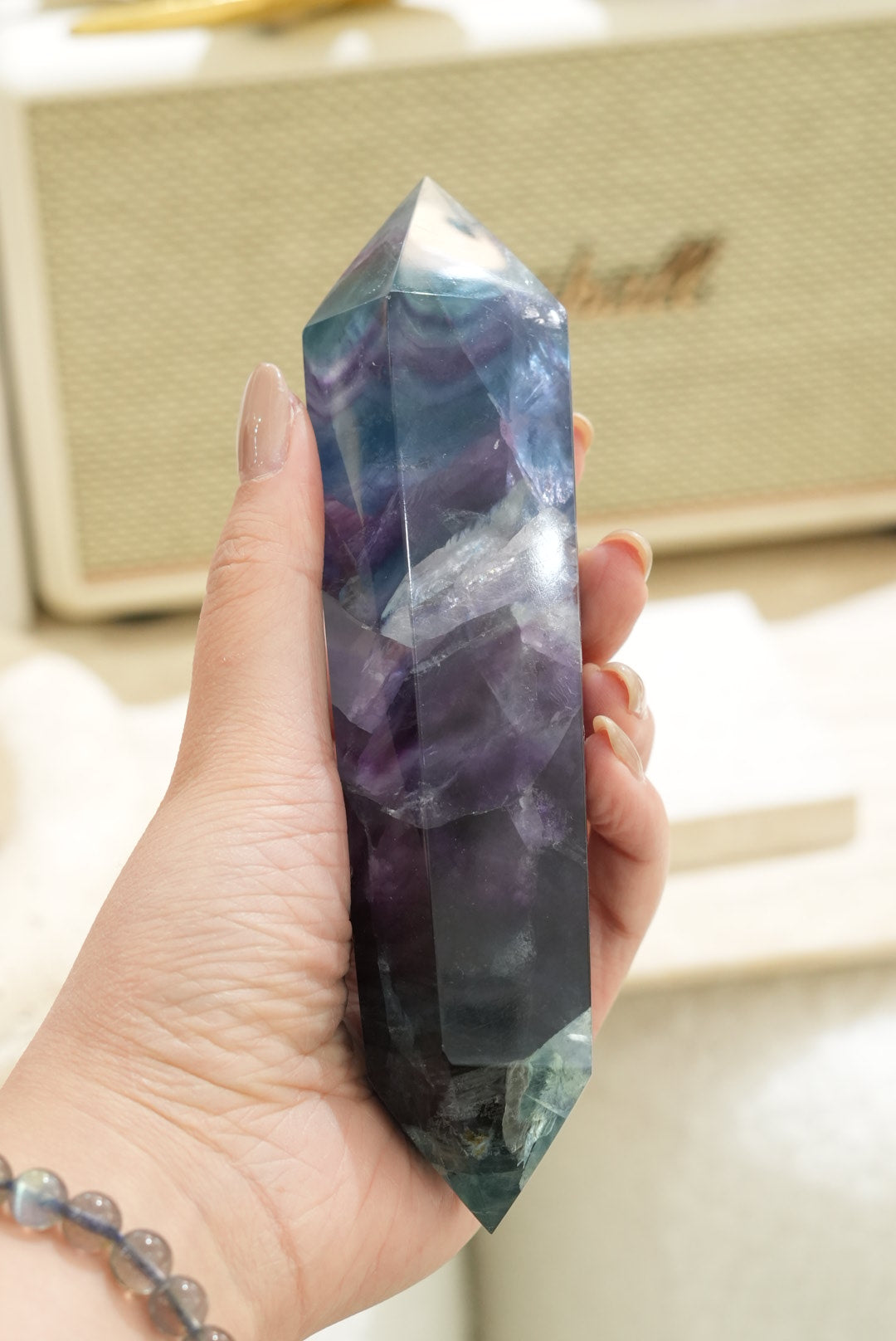 紫藍綠螢石雙尖 - ART OF GEM 