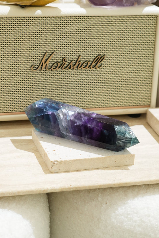 紫藍綠螢石雙尖 - ART OF GEM 