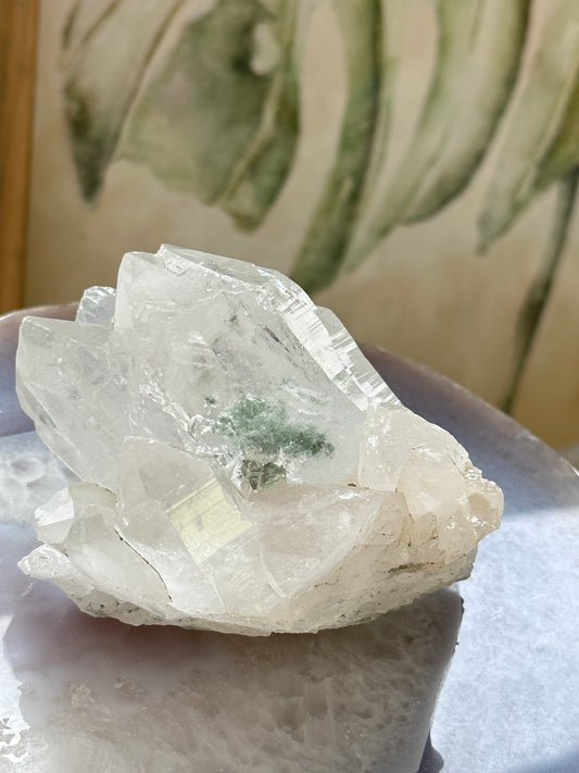 印度喜馬拉雅綠幽靈白水晶 India Himalayan White Quartz with green phantom