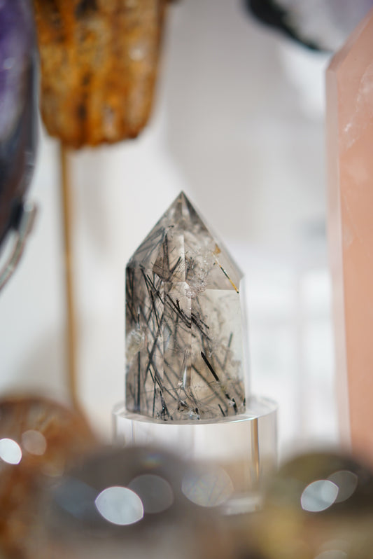 黑髮晶柱 Black Rutilated Quartz Tower - ART OF GEM 
