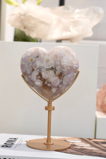 櫻花瑪瑙心 （連旋轉底座）