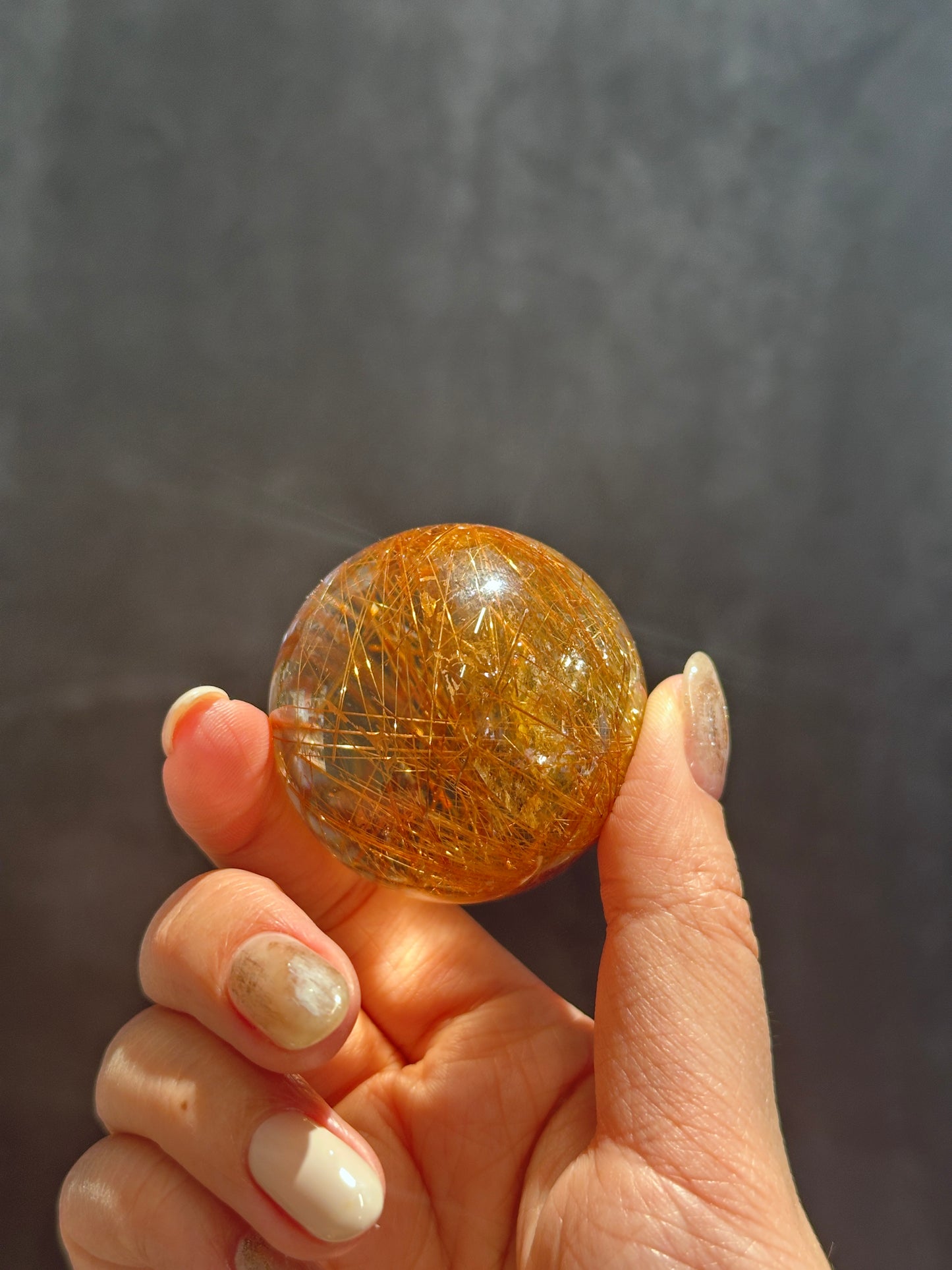 45mm 巴西銅髮晶球 Copper Rutilated Quartz Sphere